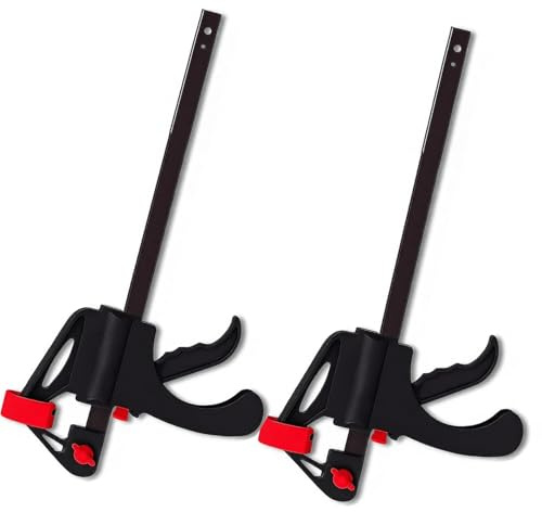 2 Pack Clamps for Woodworking,300 mm Ratchet Bar Clamp Set,One-Handed Clamp/Spreader,Ideal for Woodworking and DIY Projects