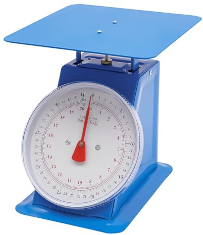 44Lbs Kitchen Scale, Flat Platform Weighing Food Scale, Industrial Dial Mechanical Scale for Accurate Measurement, for Home Kitchen, Food Market, Shop, Bakery