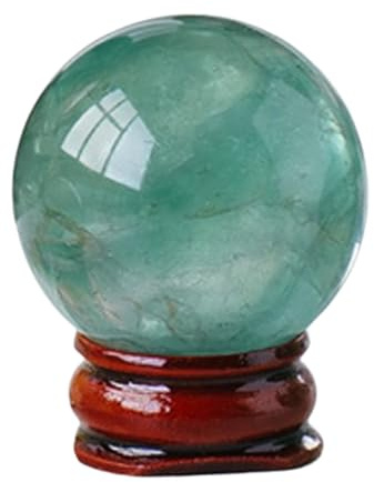 NHKSFBLQ Crystal Ball Ornaments Beautiful Green Quartz Gemstone Sphere Crystal Raw Stone Ball for Feng Shui, Divination,Home Garden Decoration,3~4cm