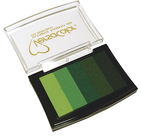 Rayher Stempelkissen Versacolor,5Farben „Grün-Töne“, 4,7x7,5cm