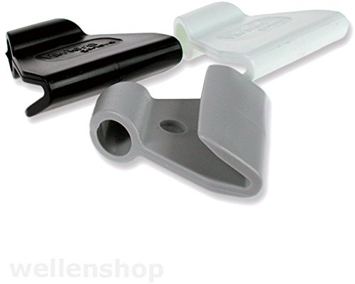 10 x Persenninghaken Grau Haken Schlauchboot Kunststoff für Decksleinen | Für Kajak | 10 Stück | Höhe: 38 mm | Stärke: 2,5 mm | PKW Anhänger | Bootsplanen | Abdeckplanen | Planenhaken Seilhaken