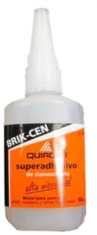 Quiadsa - BRIK-CEN B-689 - Adhesivo de cianoacrilato tipo gel - Aplicación vertical sin goteo, uso en múltiples materiales - Alta resistencia y secado rápido - 50 g