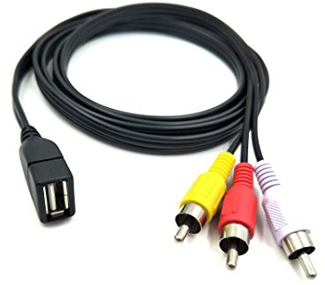 Duttek USB auf Cinch Kabel, 3 Cinch auf USB Kabel, AV auf USB, USB 2.0 Buchse auf 3 Cinch Stecker, Video A/V Camcorder Adapterkabel für TV/Mac/PC, 1,5 m