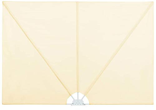 Tidyard Tenda da Sole Paravento Pieghevole, Laterale Frangivento con Paravento Estraibile Esterno, 300 x 200 cm, Tessuto/Telaio in Acciaio, Crema