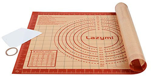 Extra Spesso Tappetino da Forno Antiaderente in Silicone, Stuoia di Rolling Della Pasticceria del Silicone per Pizza e Fondente, Carta da Forno Riutilizzabile, Resistente al Calore (40×50, Rosso)