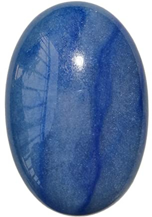Manekieko Piedra De Cuidado Azul Natural AventurinaBolsa Ovalada De Palma Para El Tratamiento De La Piedra Energética De Masaje De Cristal
