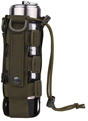 Molle Flaschenhalter, Taktisch Militär Trinkflasche Beutel, 0,5-2,5 L Langlebig Bottlehalter Bottel Carrier für Camping Wandern Radfahren (Dunkelgrün)
