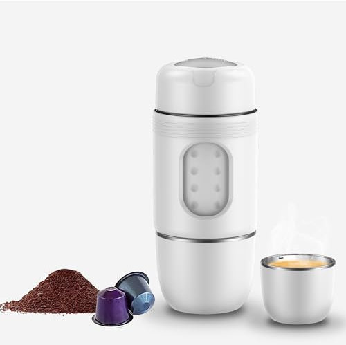STARESSO Tragbare Mini-Espressomaschine, 2-in-1, extra kleine Reise-Kaffeemaschine, kompatibel mit Nespresso-Original-Kapseln und kompatibel, perfekt für Reisen, Camping, Wandern