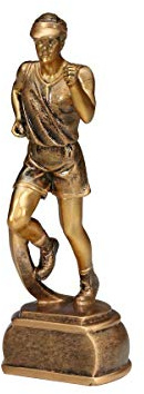 eberin Pokal Leichtathletik - Resinfigur Läufer Trophäe, Bronze, 16,5 cm | Individuelle Gravur mit Wunschtext, ideal für Siegerehrungen beim Laufen, robuste Trophäenfigur aus Resin in Bronze-Optik