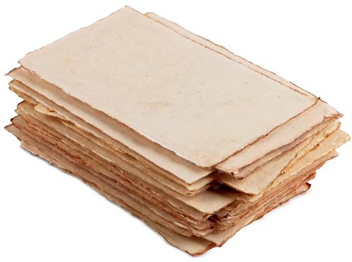 Wanderings 300 GSM Dickes Handgeschöpftes Aquarellpapier – 10.5x15 cm Vintage-Papier mit Büttenrand – Kaltgepresstes Antikpapier für Künstler, Malerei, Kalligrafie, Basteln & Journaling – 25 Blätter