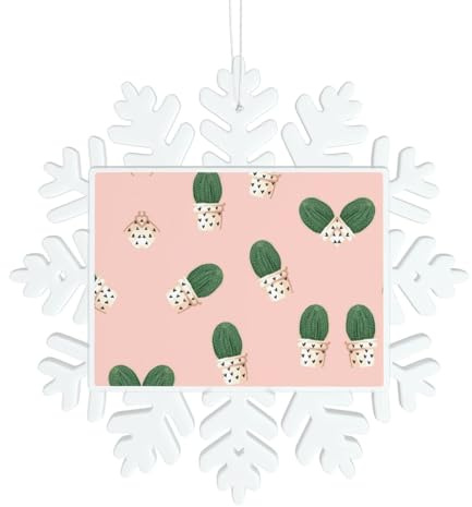 Cactus Rose Imprimé Flocon de Neige Décorations de Noël Décoration de Maison Cadeaux Arbre de Noël Étiquettes Cadeaux