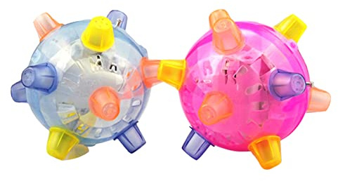 Samuliy LED Flashy Musical Dancing Ball - Children Music Dancing Ball - Baby Music Shake Jumping Ball Flash Bouncing Ball LED Disco Ball Sensory Developmental Toy For Baby Toddler Boys Girls