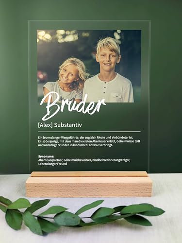 Generisch Bruderliebe Acryl Foto Geschenk: Definition wie im Duden - Bruder, Schwester, Eltern, Grosseltern - Wohnzimmer Dekoration