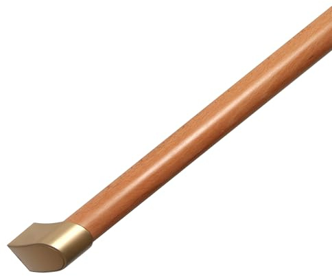 HouseAid 3.6 ft Wood Handrail for Indoor Stairs, Solid Beech Stairs Handrail with Gold Metal Alloy Brackets, Upgraded 1-3/5” Round, Wall Mounted