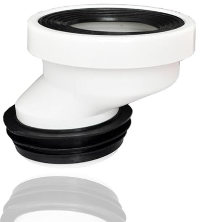 Ieron Tubo di Collegamento per WC Offset da 5 cm - Ugello Rigido ad Angolo Eccentrico in Plastica, Scarico, Raccordo di Collegamento