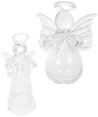 OUNONA 2stücke Mini Glas Engel Ornament Hängedekoration Für Auto Oder Zuhause Religiöse Dekoration Für Weihnachten Und Persönliche