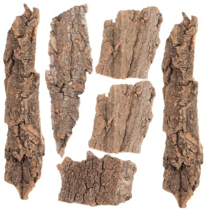 WOONEKY Reptilienrinde Kletterplattform Versteck 6 Stück Baumrinde Mittelgroß 8–14cm Terrarium Dekoration für Bartagamen Schildkröten Eidechsen Aquarium Landschaft Haustiere Rinde Reptilientank