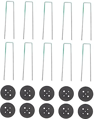 OFFSCH 25ensembles Piquets u pour Jardinage Et Camping avec Rondelles Fixation Sécurisée pour Gazon Artificiel Et Membranes Pratique pour Activités Extérieures
