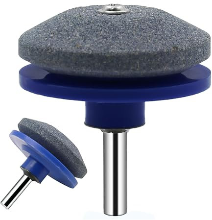 2PCS Lawn Mower Sharpener, Universal Rotary Grinder Stone for Power Drill Garden Industrial Tool Rotary File Drill Attachment for Rotary Lawn Mower, Spades, Hoes, Lawn Edgers Tool Most Power Drill