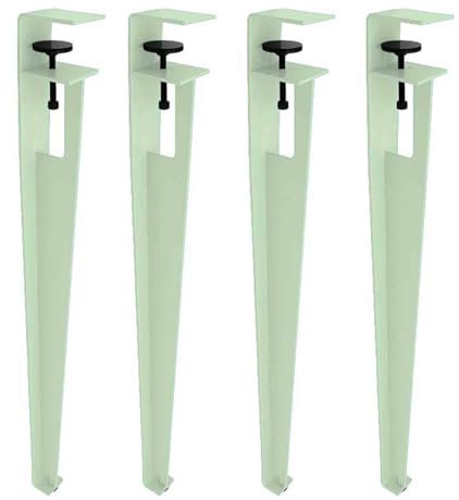JYVDGGKKW Tischbeine aus Metall (4er-Set), Tischklemmbeine, 4 F-förmige Esstischbeine für DIY-Couchtisch-Möbelkonsole, Design ohne Stanzen zum Schutz der Schreibtischplatte, mit Bodenschoner