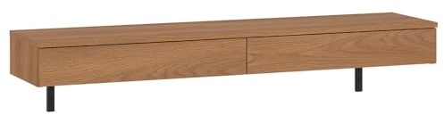 Lomadox Schreibtisch Schminktisch Konsolentisch hängend in Eiche 2 Schubladen grifflos Vollauszug minimalistisch B/H/T ca.120/13/40 cm