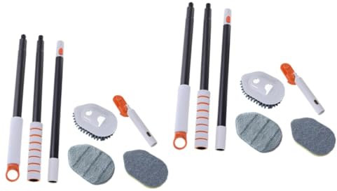 Ipetboom 2sets Spazzole Per Pulizia Con Manico Estensibile Spazzola Multifunzionale Per Piastrelle e Fughe Bagno Resistente e Ergonomica Facile Da Riporre Per Casa e Cucina