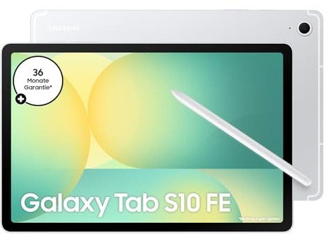 Samsung Galaxy S10 FE AI-Tablet, Android Tablet, 256 GB Speicher, 12 GB RAM, 27,70 cm/10,9 Display, Inkl. S Pen, Wi-Fi, Lange Akkulaufzeit, Silver, 36 Monate Herstellergarantie [Exklusiv auf Amazon]