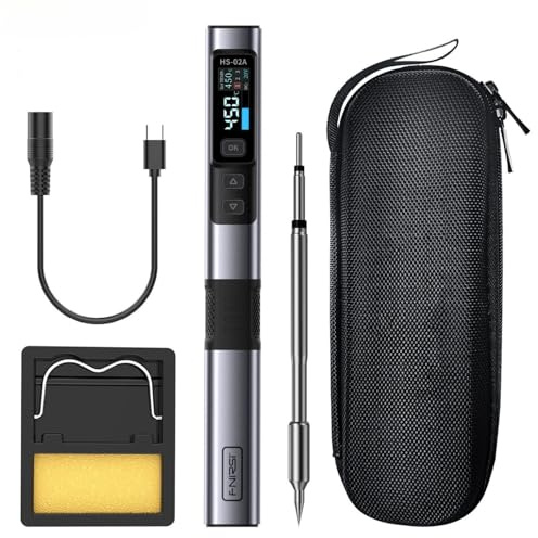Smart USB Lötkolben,DC 9-24V 100W Soldering Iron Schnelle Aufheizung in 2 Sekunden Einstellbare Temperatur von 100-450℃ Präzisions Lötkolben Set,Einzelne Lötkolbenspitze