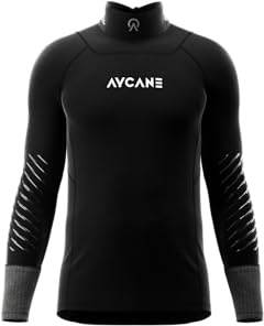 AYCANE Blade – ishockeybaslager, svart med A6-skärskydd för hals och handleder, långärmad, silikonhandtag, BNQ (barn, M)