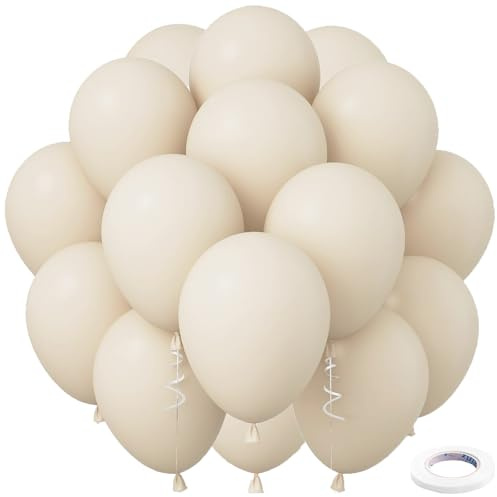 Luftballons Sandweiß, 50 Stück Latex Luftballons Matt Beige Ballons Sand Weiss Heliumballons Creme Balloons Für Ballonbogen Babyparty Hochzeit Abschluss Partydeko 12 Zoll