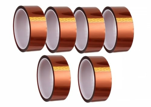 DRW Cinta aislante de poliamida resistente a temperaturas marron 6 unidades 45mm x 33m