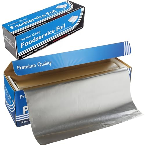 Foodservice - Rotolo di pellicola di alluminio compatibile con Kirkland, spessore 30 cm x 200 m, per ristorazione, barbecue, arrosti, resistente