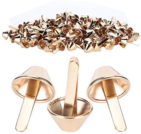 Yctze Remaches de Pies de Latón 200 Piezas Remaches de Pies de 12 Mm Pernos para Bolsos de Latón Accesorio de Montaje de Hardware en Forma de Cubo de Artesanía en Cuero de Color Dorado Claro Artes,