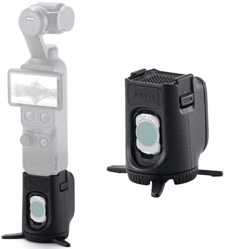 Tilta Filter Storage Expander for Osmo Pocket 3/4 | Magnetic Backplate Design | Holds 3 Filters | Hidden Tripod Legs - Black