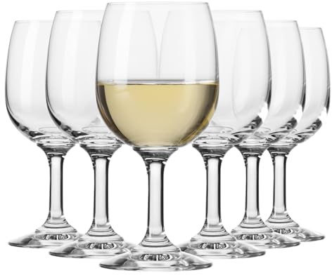 KROSNO Servo Line Weingläser 170 ml, 6er Set für Rot- & Weißwein | Rotwein, Weißwein, Roséwein, bleifreies Kristallglas, elegantes Design, Geschenkidee, für besondere Anlässe