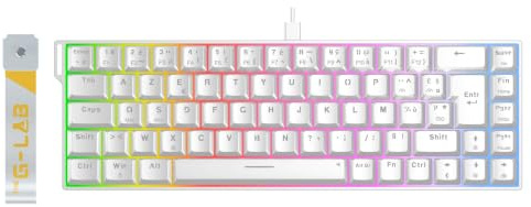The G-Lab Keyz Titanium HE White - Clavier Gamer Magnétique 65% AZERTY FR | Switch Magnétique Hall Effect, Format 65%, Hot Swap, RGB, Blanc, Compatible PC/PS4/PS5/Xbox