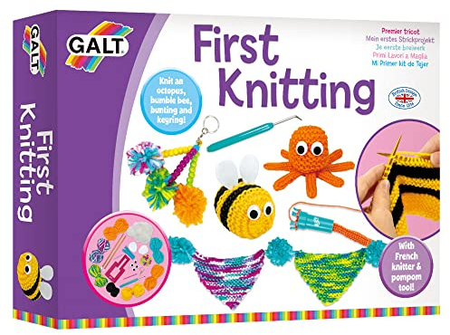 Galt Toys 1003460 Aprende A Hacer Ganchillo | Haz tu propio bolso, bolso y bufanda: introducción al tejido, colorido juego de aprender a tejer con guía paso a paso