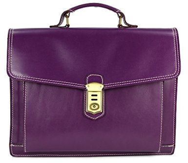 Belli Design Bag D italienische Leder Businesstasche Arbeitstasche Messenger Aktentasche Lehrertasche Laptoptasche Unisex in lila - 40x30x12 cm (B x H x T)