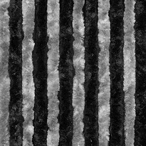 Moritz Flauschvorhang aus Chenille 56 x 185 cm dunkelgrau - grau Türvorhang als Fliegenschutz Insektenschutz für Camping Wohnwagen