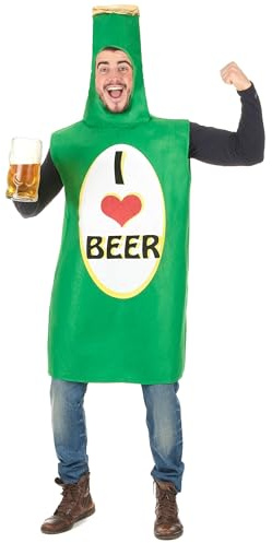 DEGUISE TOI Bierflasche Kostüm für Erwachsene grün I Love Beer