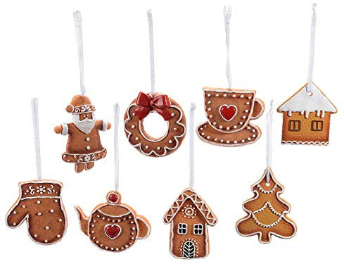 Confezione da 16 Decorazioni per Albero di Natale a Forma di Biscotti Pan di Zenzero Decorazioni Natalizie da Appendere