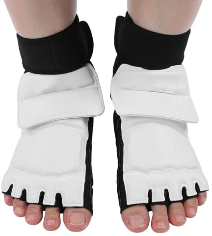Foot Guard, 2Pcs Taekwondo Foot Guard Boxing Ankle Support for Kickboxing Gym Training(M-Black and White)