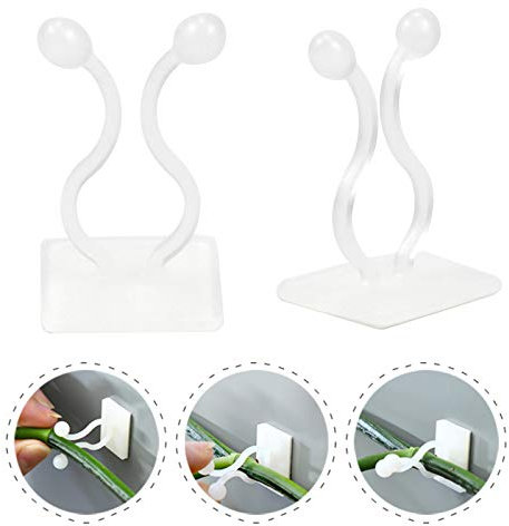 50 Piezas Clips para Planta Escalada, Autoadhesivo Clips de Soporte de Plantas, Gancho Adhesivo para Escalar Vides, Clips de Fijación de Plantas Trepadoras para Sujeción de Cables, Pared, Jardín