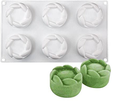 Stampo per torta in silicone Bakeware Mousse per dessert Stampo per candela per sapone fai-da-te, 6 fori Cilindro con laccio