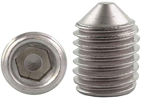 50 Stück - M 6x6 - Gewindestifte Edelstahl A2 / V2A Madenschrauben Wurmschrauben m. Spitze DIN 914 ISO 4027 6 mm DewTec