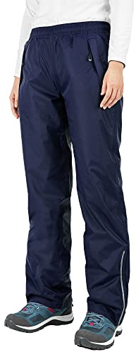 33,000ft Pantalon de Pluie pour Femme - Imperméable, Respirant et Léger - Randonnée, Vélo, Extérieur - Coupe-vent, Bleu Marine, S
