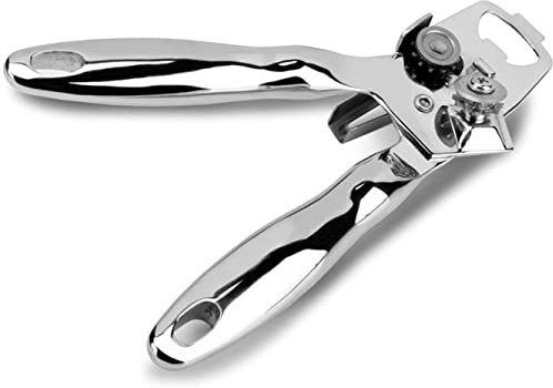 Apriscatole, apriscatole manuale 3 in 1 bordo liscio, apribottiglie impugnature ergonomiche antiscivolo, apriscatole leggero in acciaio inossidabile con lama affilata resistente per l'artrite degli