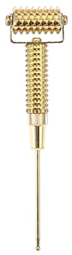 Dekaim Gesichtsroller-Massagegerät - Multifunktionaler Akupunkturpunkt-Sonden-Feder-Nadel-Massageroller für das Gesichtsohr(Gold)