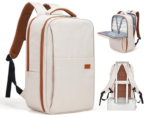 SZLX Für Ryanair Handgepäck 40x20x25 Handgepäck Rucksack Reiserucksack Handgepäck Flugzeug 45x36x20 Easyjet Cabin Bag Laptop Rucksack Wasserdicht Damen Rucksack Herren mit USB Travel Backpack Beige