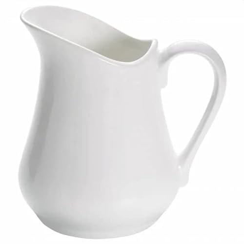 Tint Krug Milchkrug Multi Krug | Milchkännchen | Milchkanne | Milchbehälter mit breitem Außgießer, schwarz rose mint blau grau weiß |Sahne, Milch, Saft, Dessert Saucen (1000 ml Krug weiss)